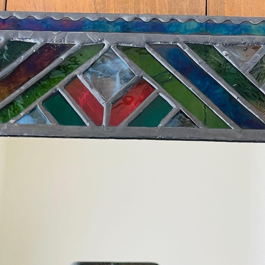 ✮美品✮ ステンドグラス　鏡　壁掛け　ウォールミラー