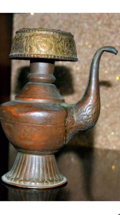 古銅 銅製 贲巴壷 紫銅嵌金 清時代