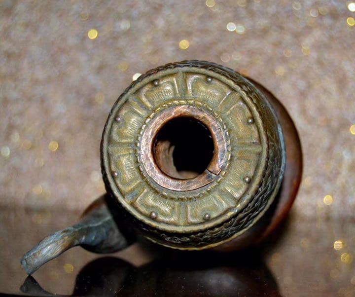 古銅 銅製 贲巴壷 紫銅嵌金 清時代