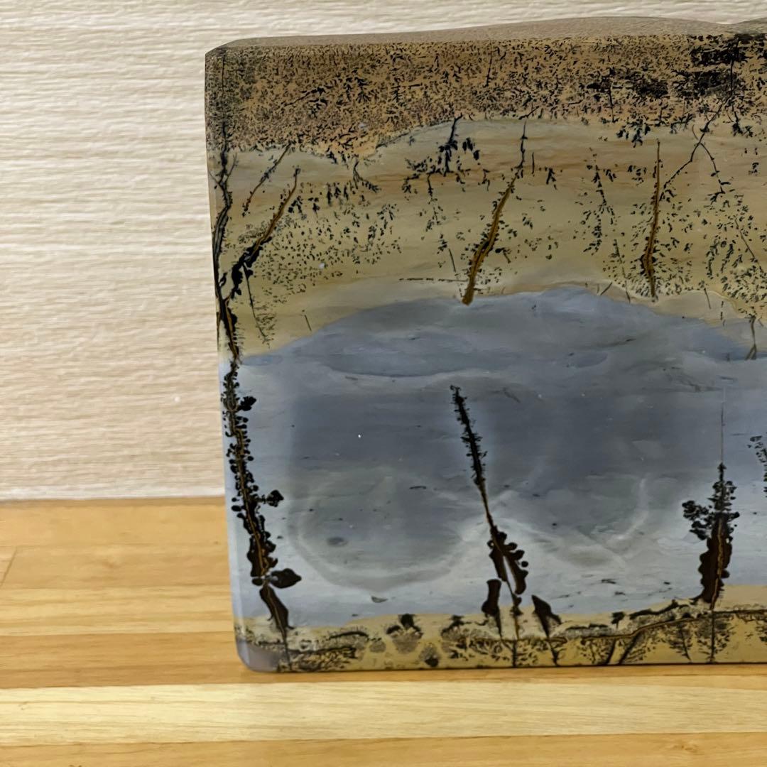 ⬛︎【１点もの】ピクチャージャスパー　天然石　ブックスタイル　自然風景模様　台座付