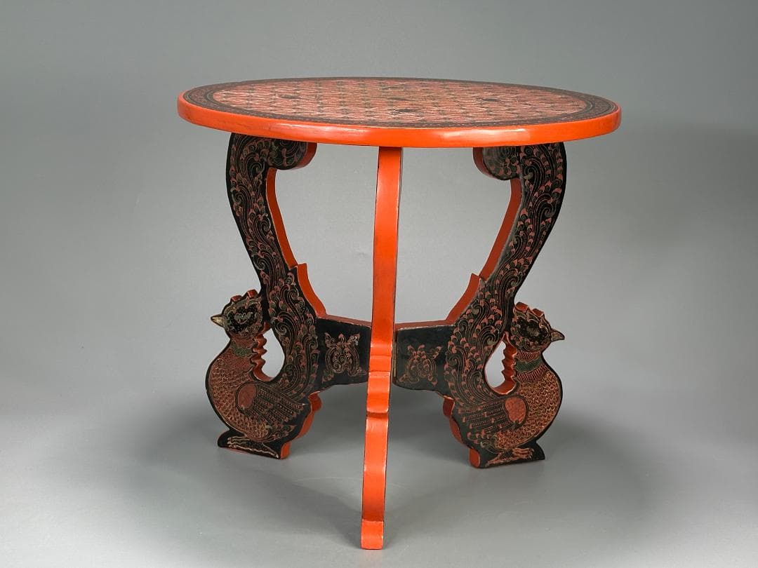 折り畳み花台　漆器　机　卓　タイ　美品