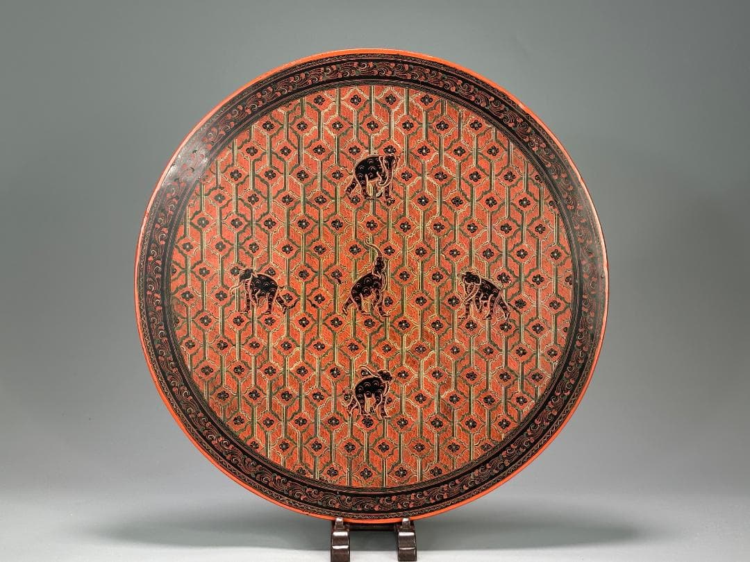 折り畳み花台　漆器　机　卓　タイ　美品