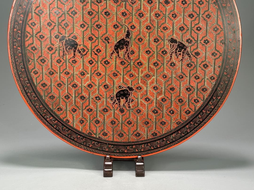 折り畳み花台　漆器　机　卓　タイ　美品