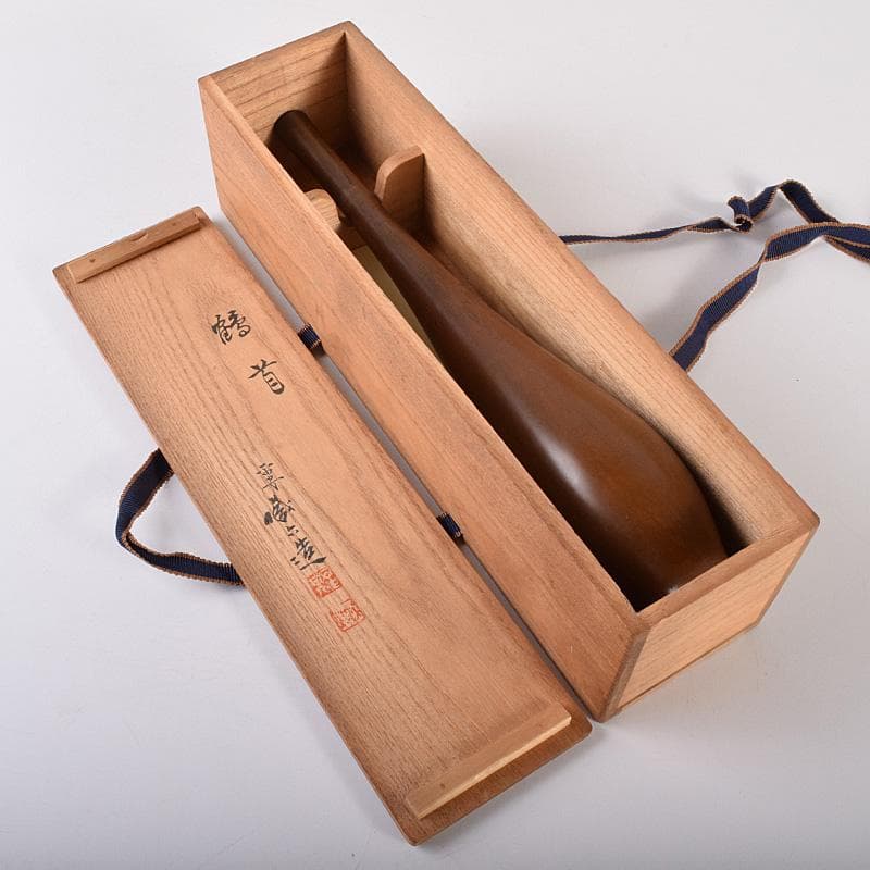 平安　秦蔵六造　青銅一枝瓶　鶴首瓶　共箱　D　R7766