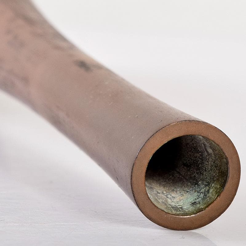 平安　秦蔵六造　青銅一枝瓶　鶴首瓶　共箱　D　R7766