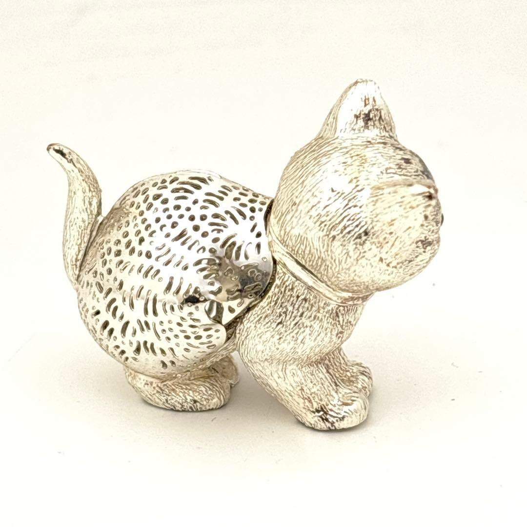 美品 クリストフル 置物 猫 ネコ リュミエール コレクション