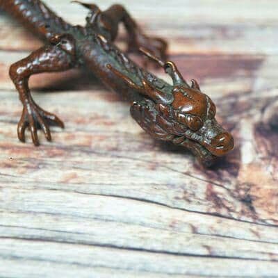 手作りする  純銅 中実      リュウ  工芸品  置物67