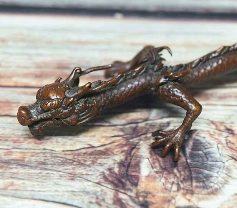 手作りする  純銅 中実      リュウ  工芸品  置物67