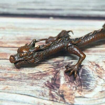 手作りする  純銅 中実      リュウ  工芸品  置物67