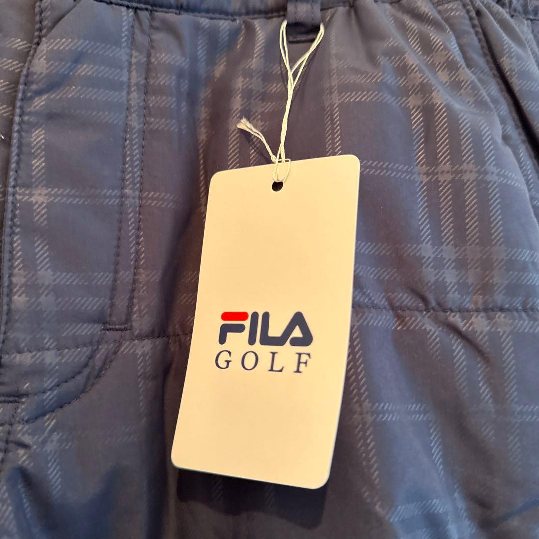 FILA GOLF 中綿入りチェックパンツ ネイビー