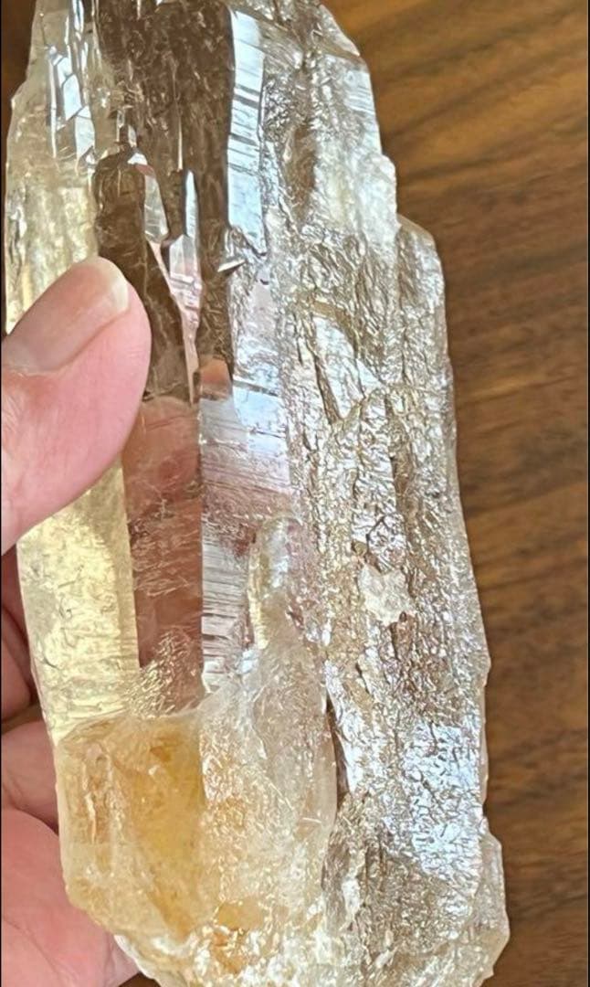 【希少】天然非加熱 シトリン カテドラル原石 555g 高透明　単結晶　黄水晶