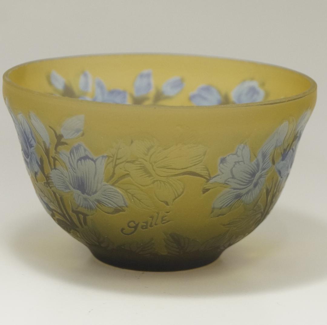 【証明書】　エミールガレ 茶器　ボンボニエール　カメオ彫り　被せガラス