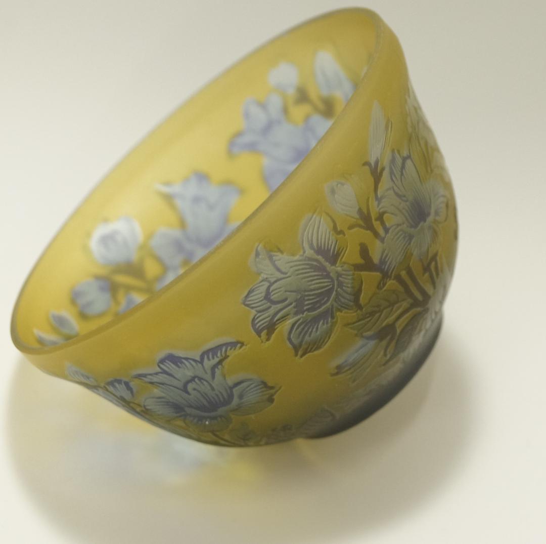 【証明書】　エミールガレ 茶器　ボンボニエール　カメオ彫り　被せガラス