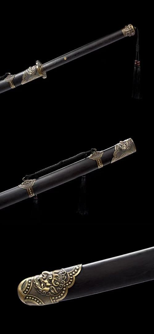 【屠龍苗刀二】繍春刀 牛尾刀 苗刀 手鍛造打 鋼刀 冷兵器 古兵器 武具 両手刀