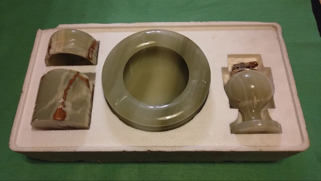 天然オニキス４点灰皿セット