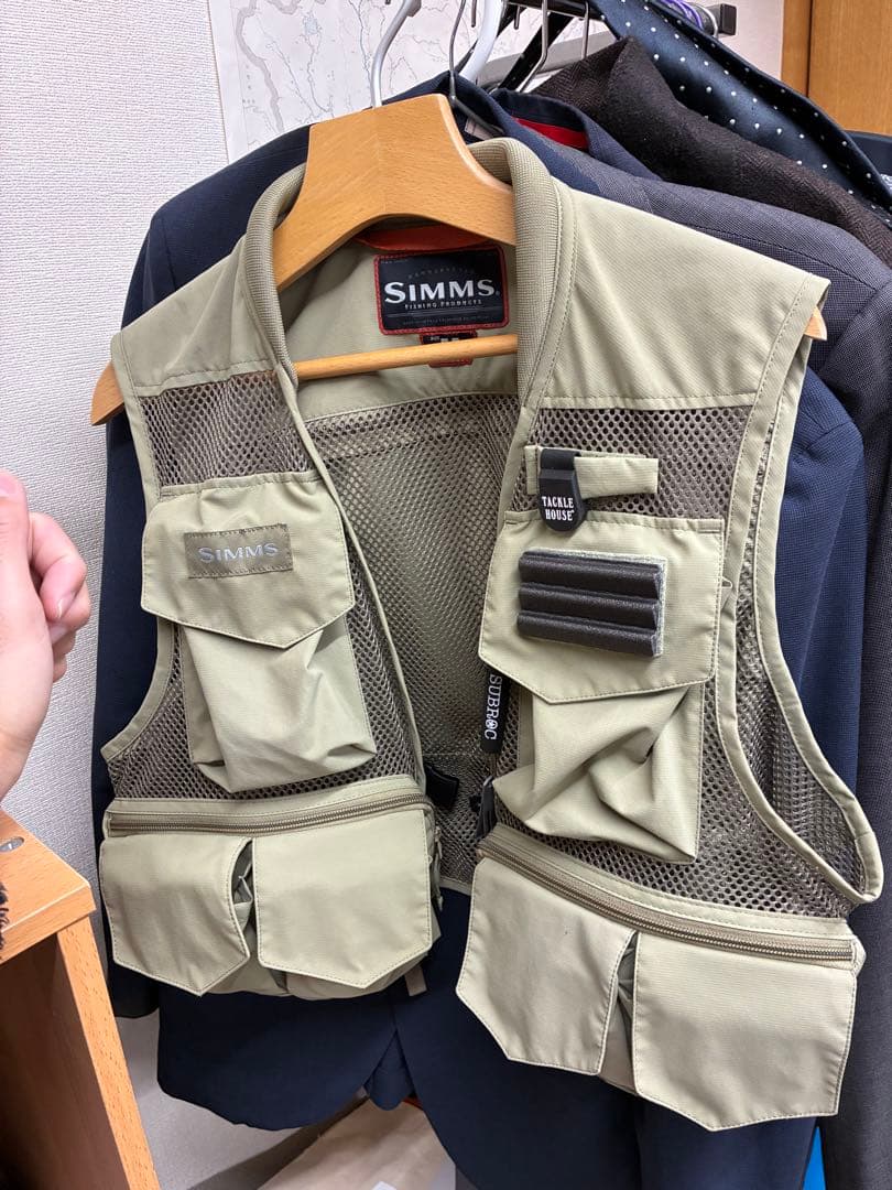 シムス　メッシュベスト　サイズM 渓流ルアー　ベイトフィネス　フライパッチ付