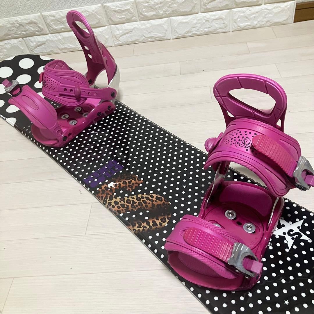 【美品】カバー付STELLA STLOO QUEEステラスノーボードセット140