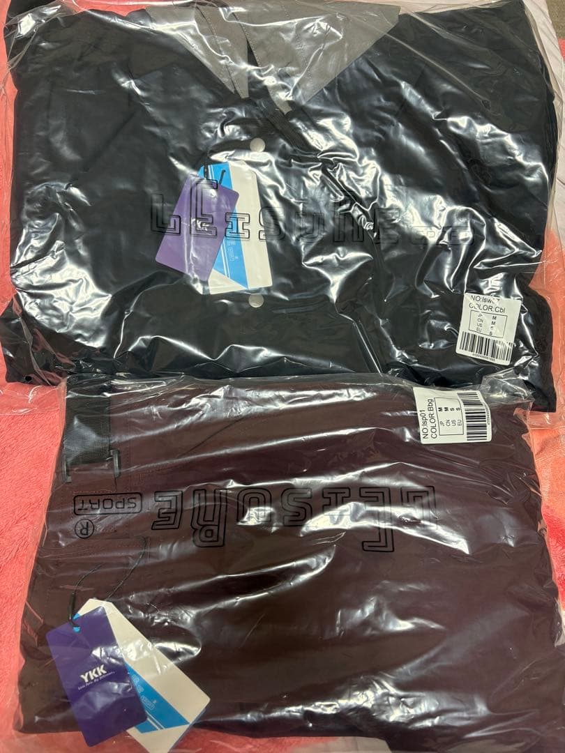 【新品】Actleis スノーボードウェア 上下セット ブラック バーガンディ