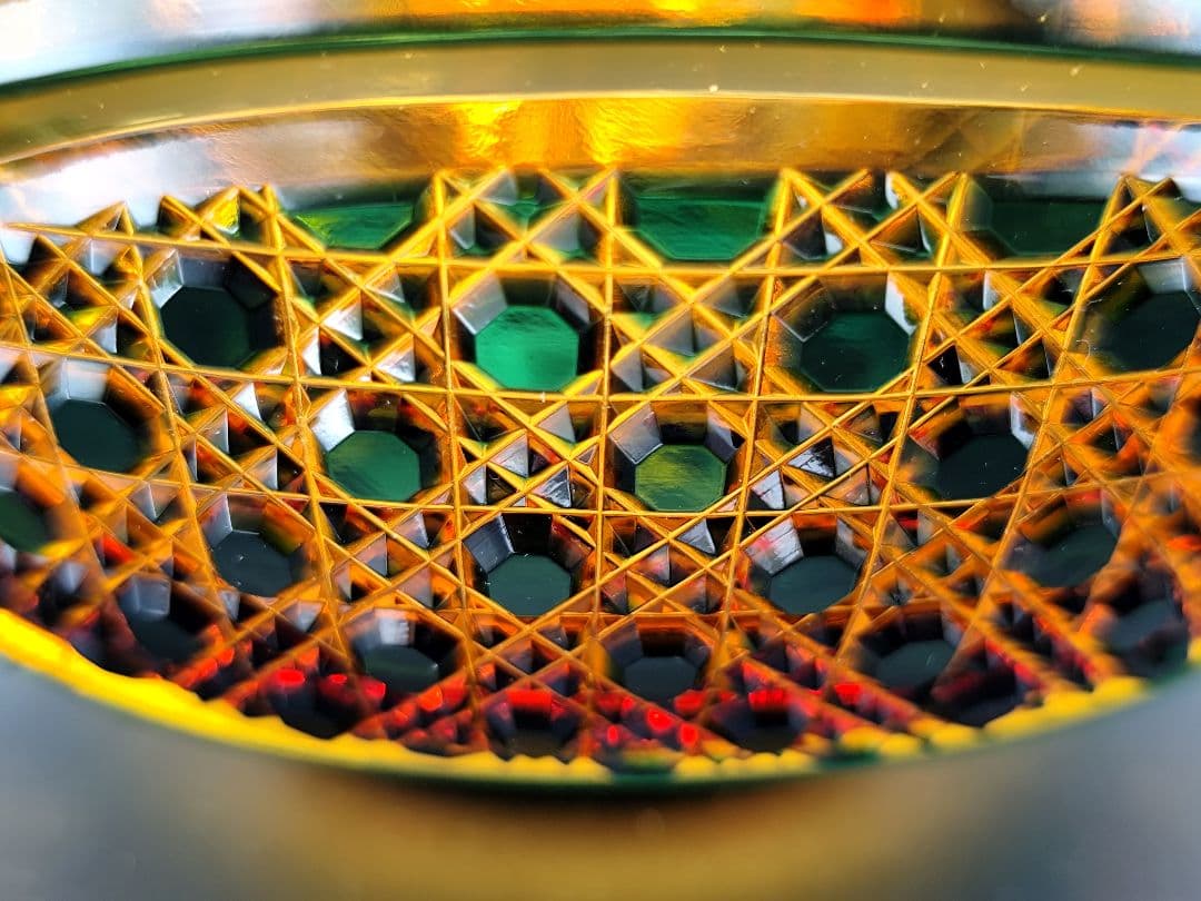 超希少☆未使用美品☆黒木国昭 綾切子 大鉢（切子 江戸切子 薩摩切子）