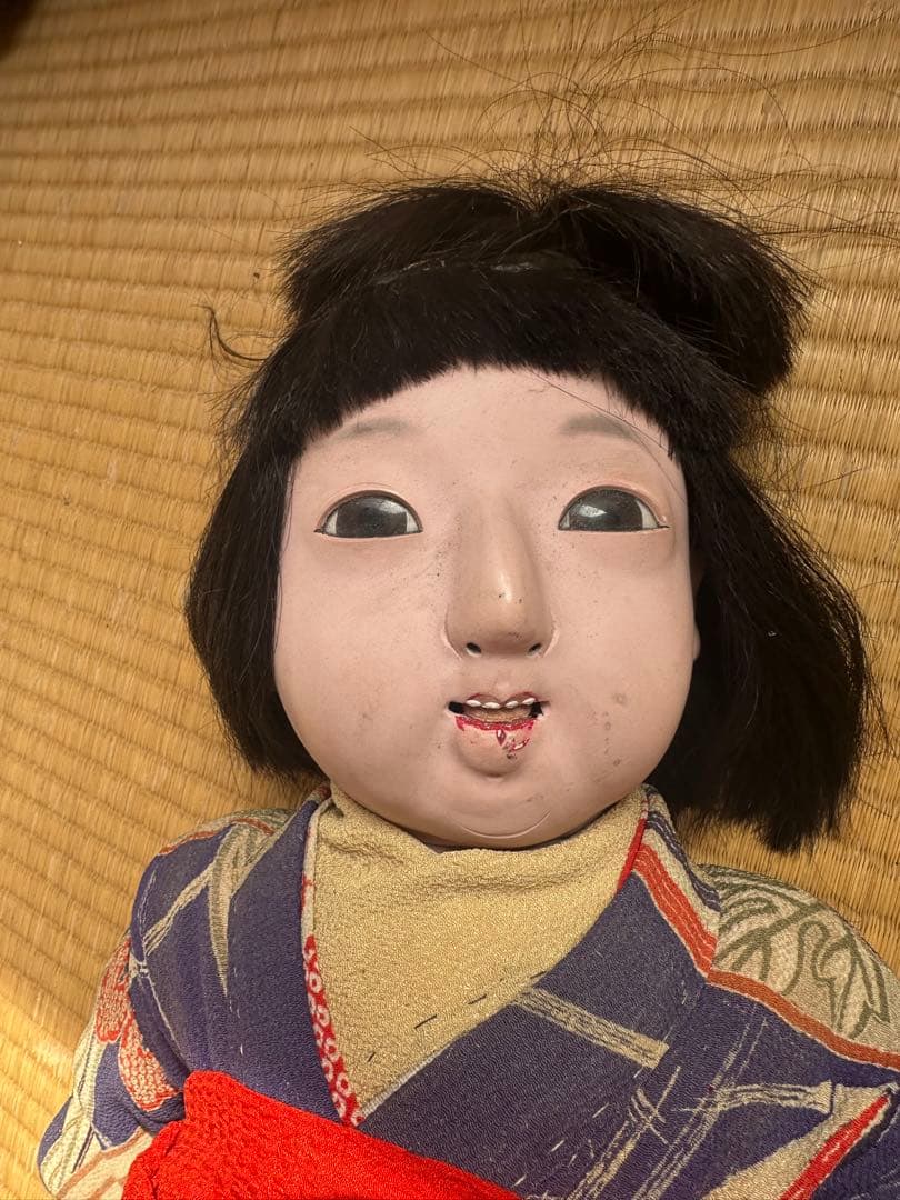 お値下げ❣️座敷童子部屋の市松人形セット 伝統的和服 黒髪