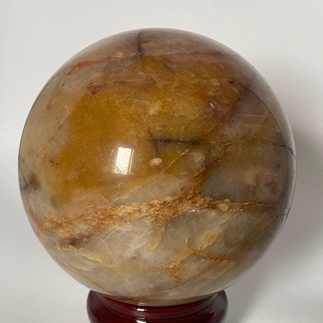 【H&E社正規品／保証書付き】ヒマラヤ・レッドゴールド・アゼツライト スフィア