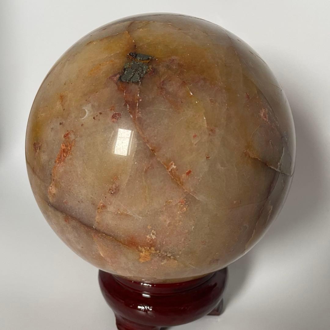 【H&E社正規品／保証書付き】ヒマラヤ・レッドゴールド・アゼツライト スフィア