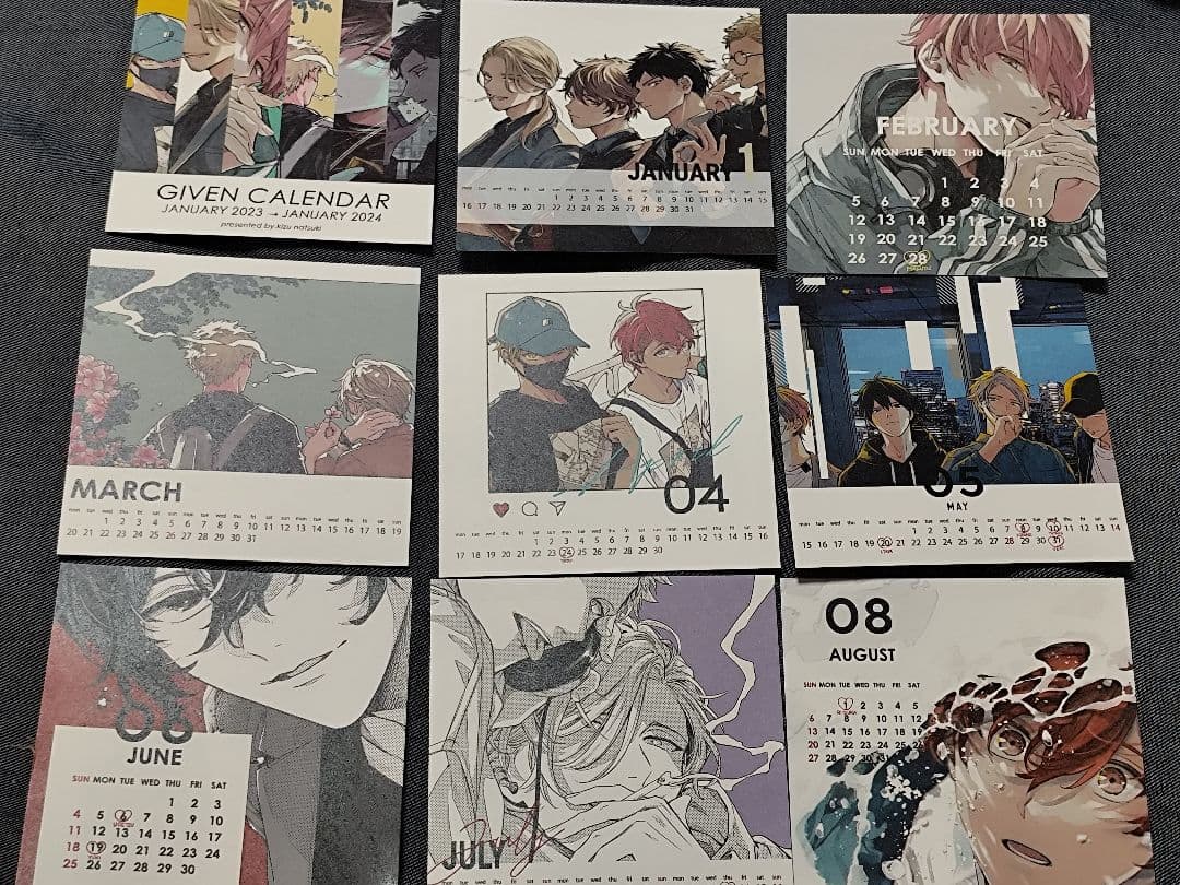 ギヴン等 ギヅナツキさん ケース入り卓上カレンダー2016〜2024年 7年分