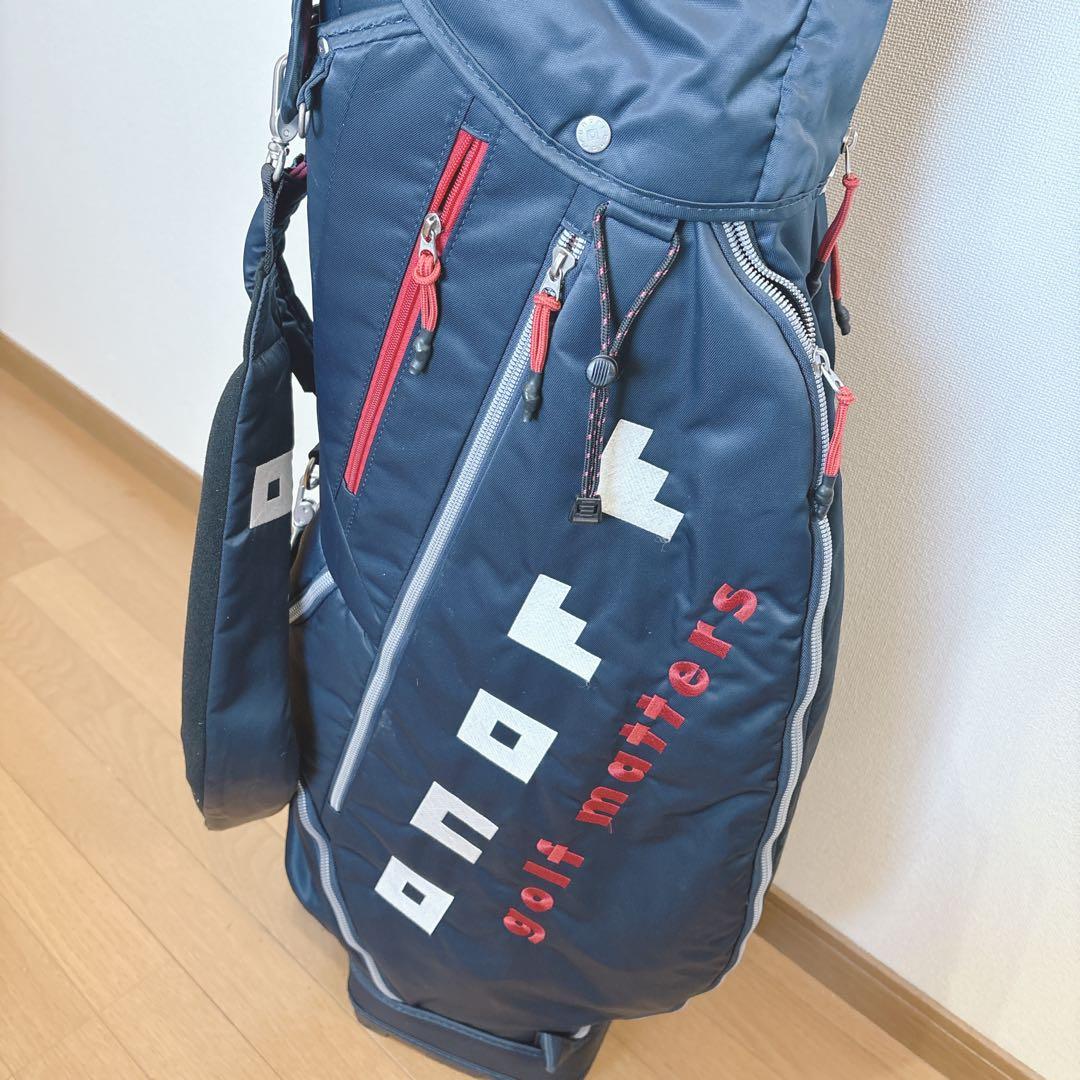 K441 美品onoff オノフ ナイロンツイル ネイビー キャディバッグ