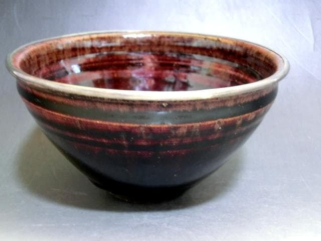 茶碗■瀬戸 天目茶碗 山十窯 【加藤光右衛門】 飴釉 桐共箱 時代物 骨董品■