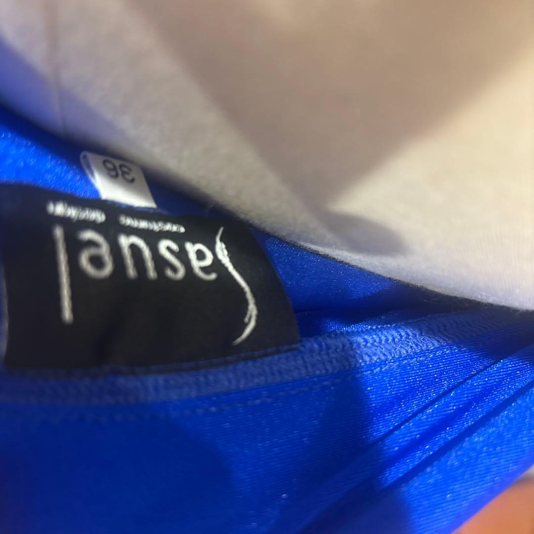 サシュエル　社交ダンスラテンワンピース　青