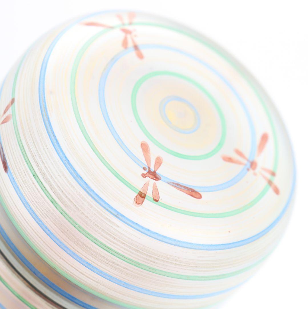 水崎長寿作 義山 独楽蜻蛉 棗 ガラス 硝子 茶道具 共箱共布　V988