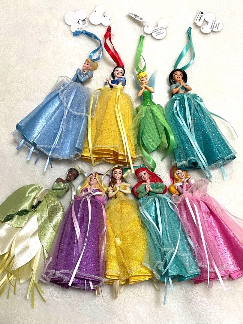 ディズニープリンセス　クリスマスオーナメント　海外パーク限定　9個セット