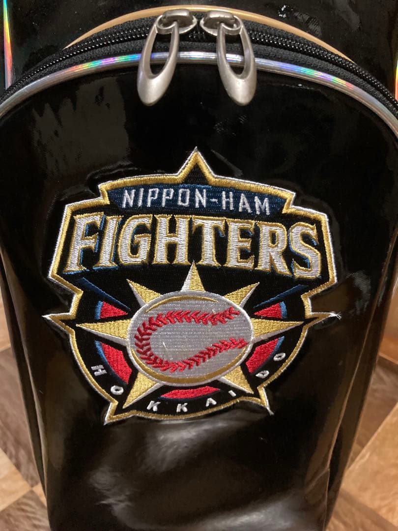 《希少美品》北海道ニッポンハムファイターズキャディーバッグ　ブラックエナメル