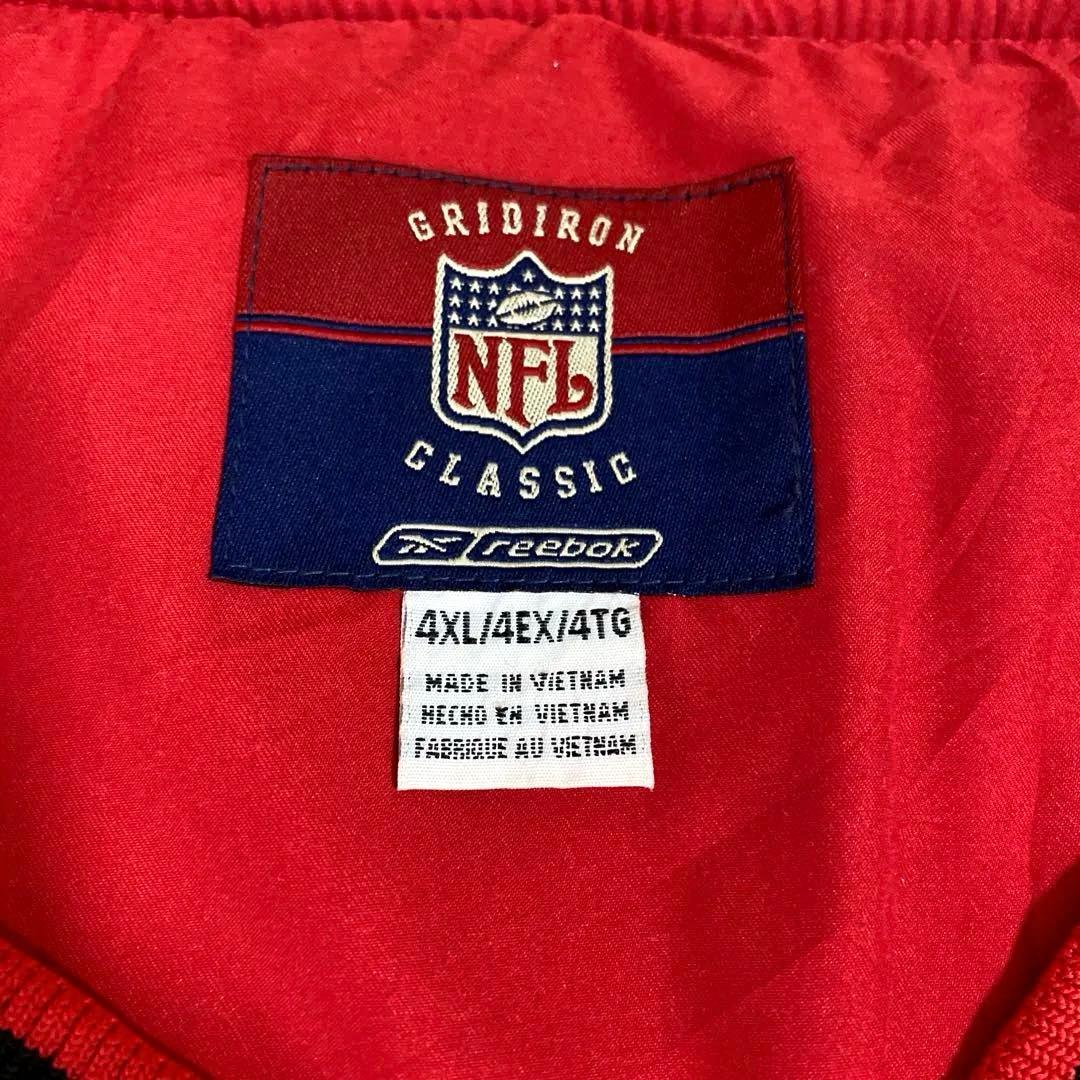 NFL Reebok チーフス 刺繍 プルオーバー レッド　4XL ビッグサイズ