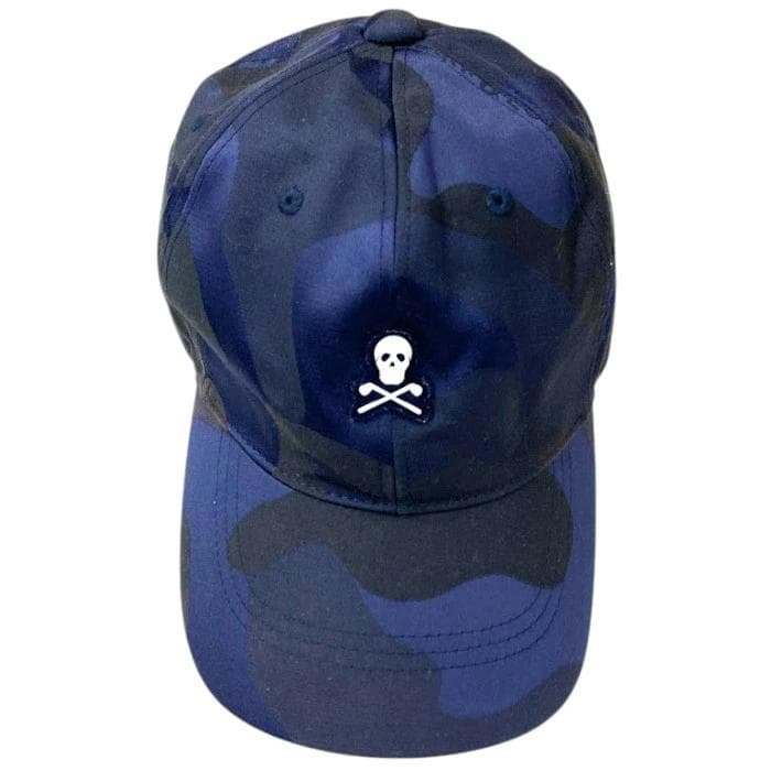 超美品 マーク＆ロナ 日本製 スカルワッペン 迷彩柄 キャップ 帽子 ゴルフ