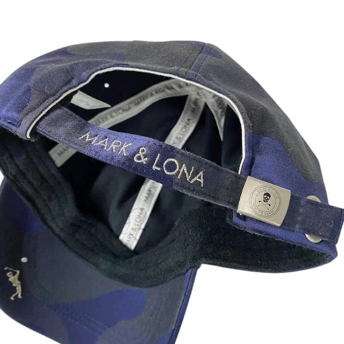 超美品 マーク＆ロナ 日本製 スカルワッペン 迷彩柄 キャップ 帽子 ゴルフ