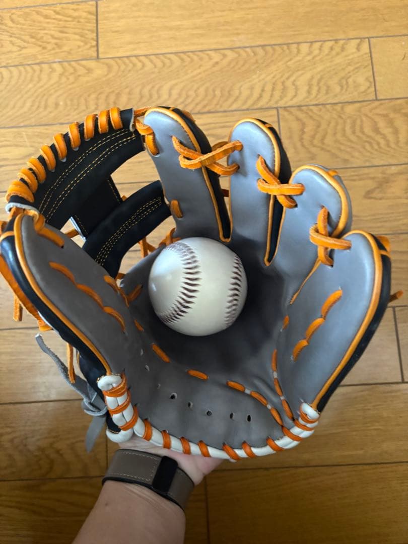 DiO 硬式野球グローブ 黒/オレンジ