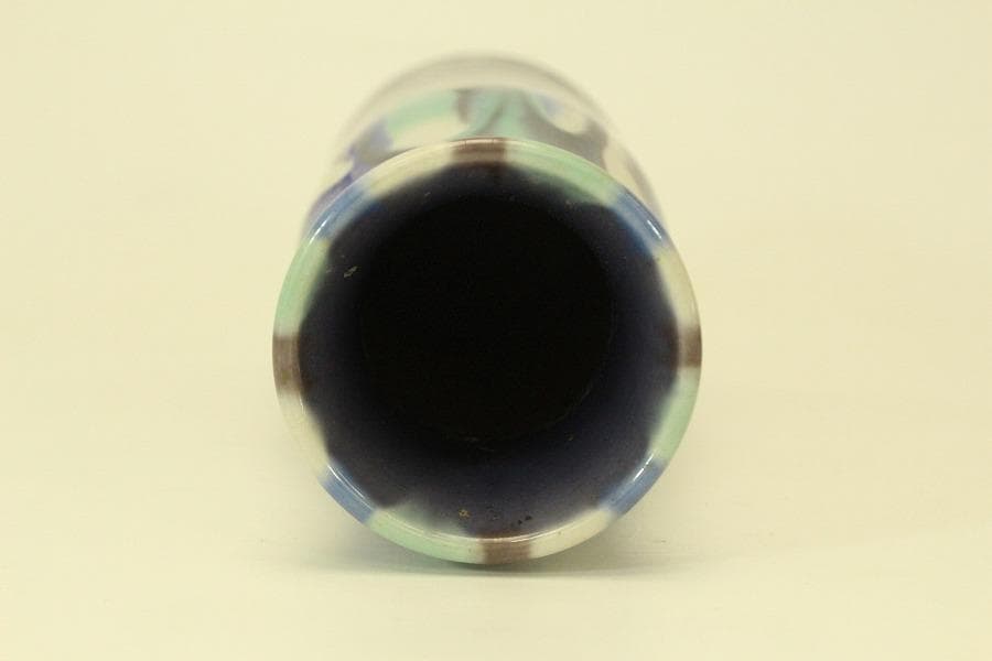 三代 徳田八十吉 正彦 人間国宝 花入 共箱 栞 未使用(ZE588)