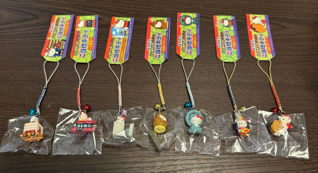 ご当地キティ 高岡限定 立山連邦王国バージョン 根付け ストラップ 7個セット