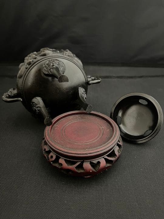 香炉　七福神　童子　銅　彫刻 置物 開運 風水 美術 インテリア　アンティーク