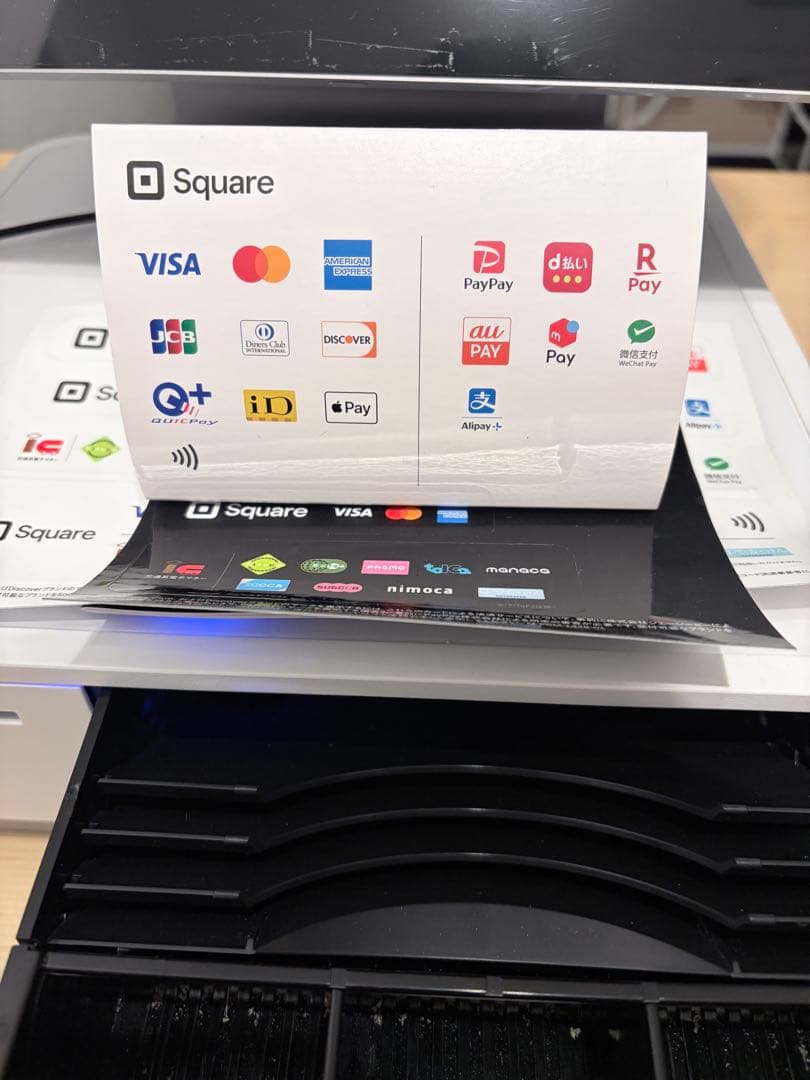 Squareレジスター キャッシュドロワー・レシートプリンター付きロール紙10本