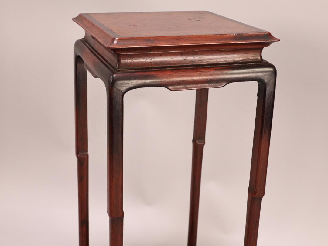 BK432　時代唐木　玉杢　高卓　花台　香炉台　飾台　盆栽台　高さ約40㎝