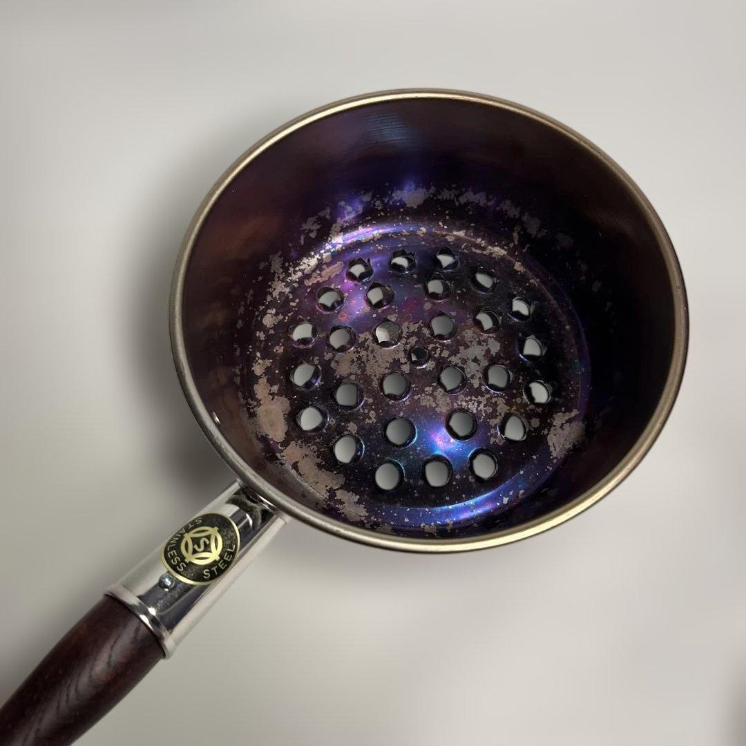 お稽古茶道具　銅製　台付十能