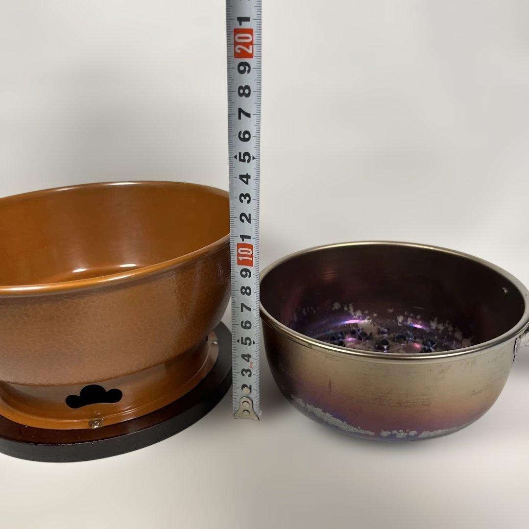 お稽古茶道具　銅製　台付十能