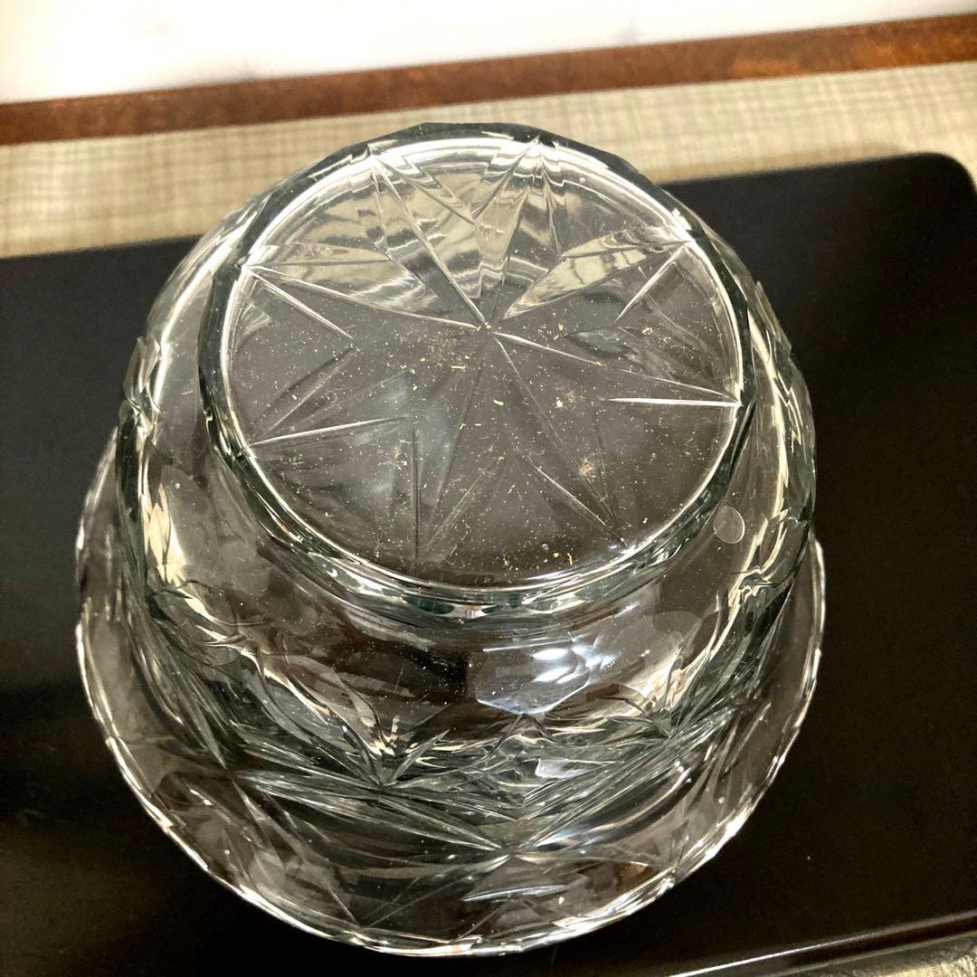 オランダ切子 ボンボン入れ 蓋物 ギヤマン アンティーク 菓子器