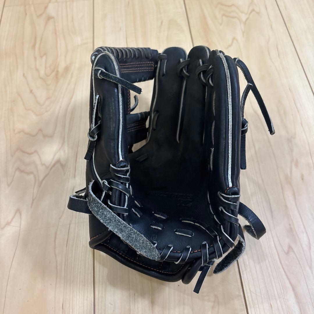 ZETT 黒 硬式グローブ オレンジステッチ