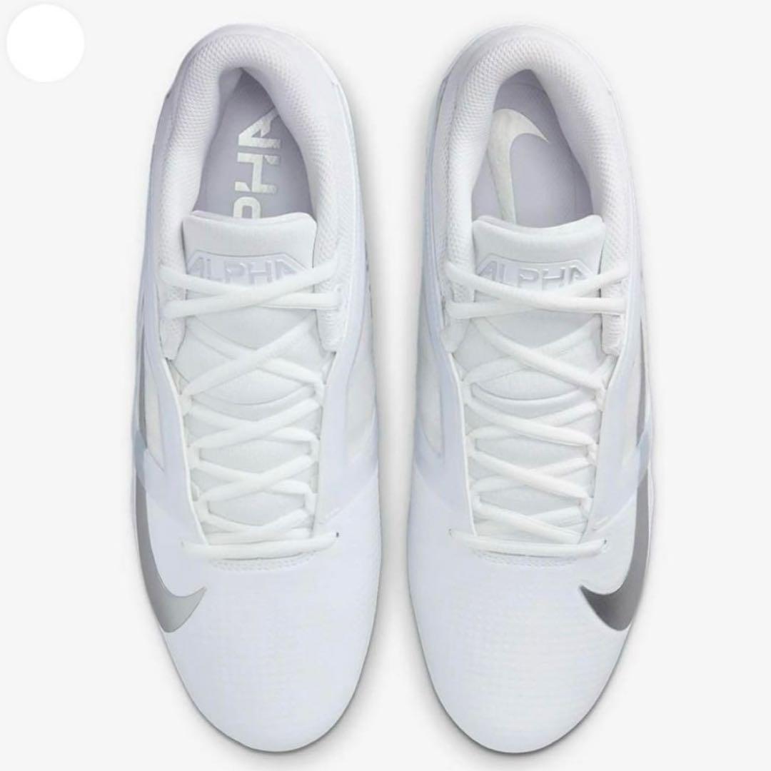 ナイキ 28 アルファメナス プロ アメフト スパイク シューズ 靴 白 g