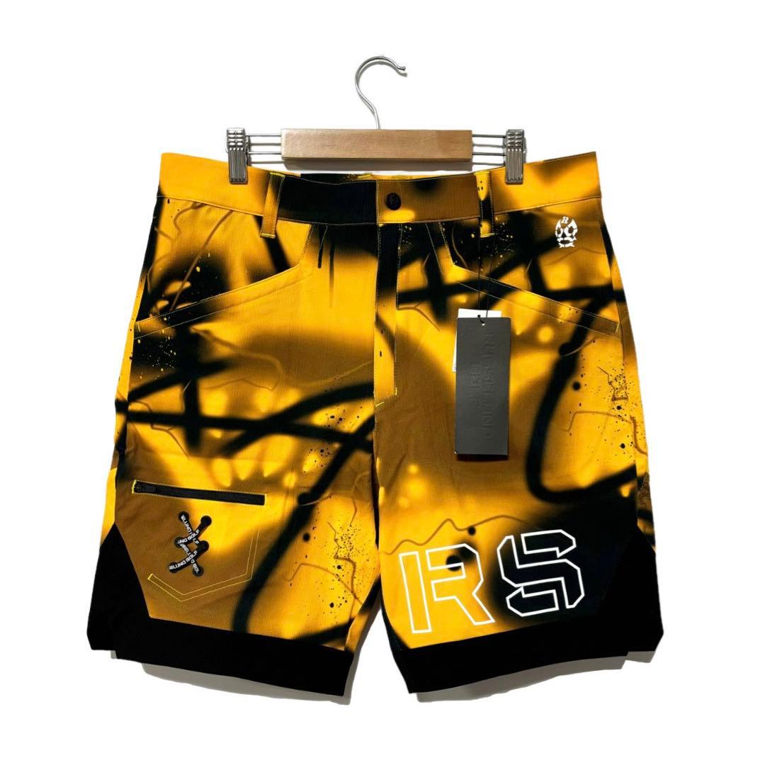 新品 ラッセルノ ゴルフ ロゴ ストレッチ ショーツ スプレー オレンジ L 5