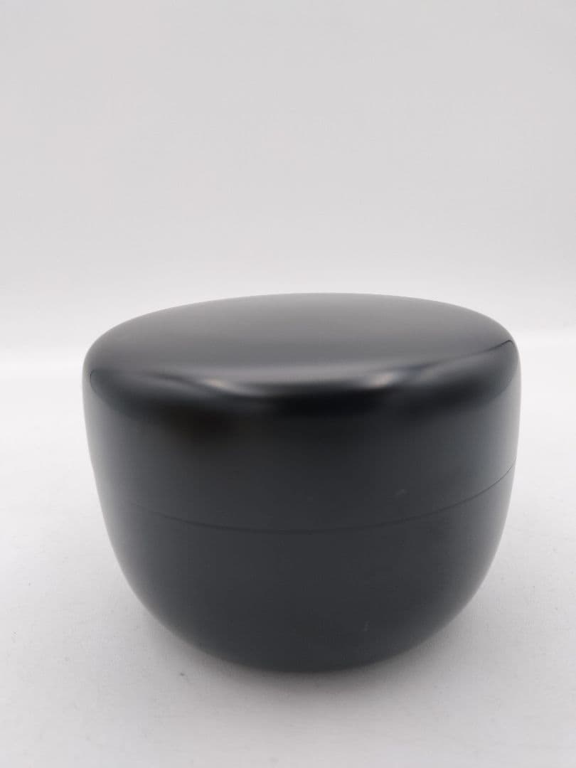 c331 【新品・未使用】平棗 黒無地 前瑞春斎　木箱 茶道具