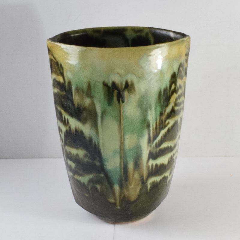 茶道具　叶光夫造　窯変釉　扁壷　嗣女妙子識箱　N　8823A